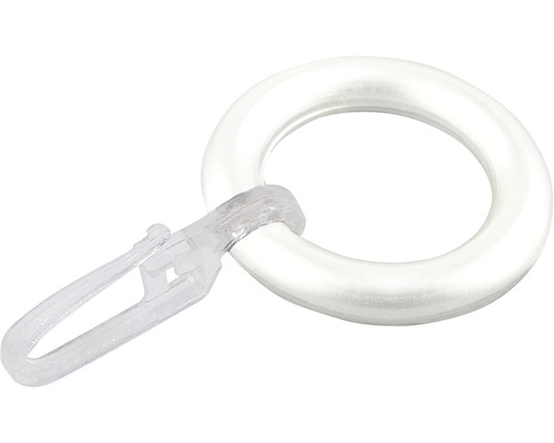 Anneau pour rideau avec crochet pour pli simple pour tringle à rideaux Ø 30mm blanc lot de 10