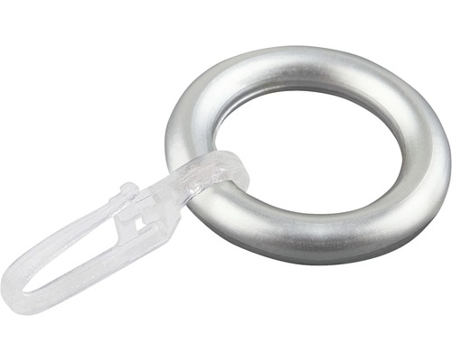 Anneau pour rideau avec crochet pour pli simple pour tringle à rideaux Ø 31mm argent lot de 10-0