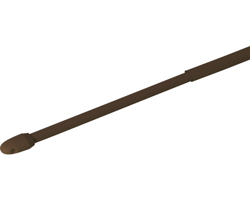 Barre de vitrage télescopique simple marron 100-190 cm Ø 10 mm 2 pces