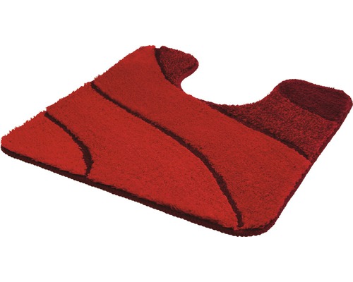 Tapis de contour de WC Kleine Wolke Wave 55 x 55 cm rubis Tapis de toilette rouge avec découpe contour