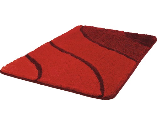 Tapis de bain Kleine Wolke Wave 60 x 90 cm rubis