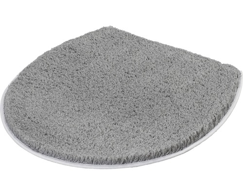 Housse d'abattant WC Kleine Wolke Soft 47 x 50 cm platine Housse de couvercle de WC grise avec élastique