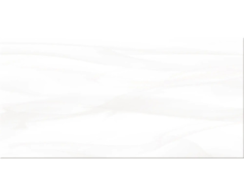 Steingut Wandfliese Macao weiß matt mit Schlieren 30 x 60 cm