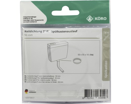 Keildichtung zwei Zoll für Spülkastenauslauf, fünfzig Millimeter