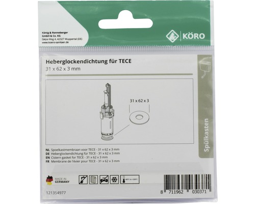 TECE Heberglockendichtung 31 x 62 x 3 Millimeter