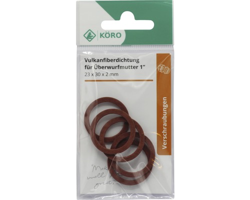 Packung Vulkanfiberdichtungen für Überwurfmuttern, 1 Zoll, 23 x 30 x 2 Millimeter