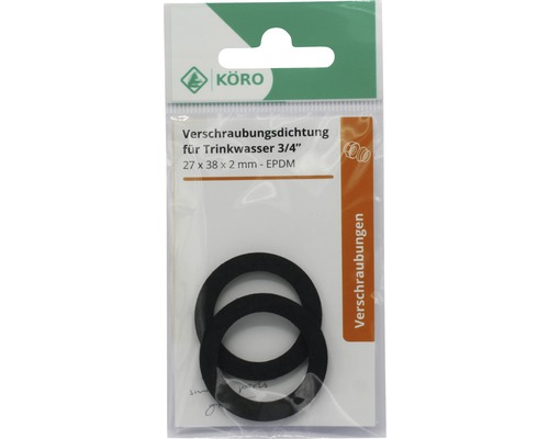 Joint de raccord pour eau potable 3/4 pouce, 27 x 38 x 2 millimètres, EPDM