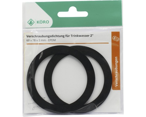 KÖRO Joint de raccordement pour eau potable 2 pouces, 60 x 78 x 2 mm, EPDM