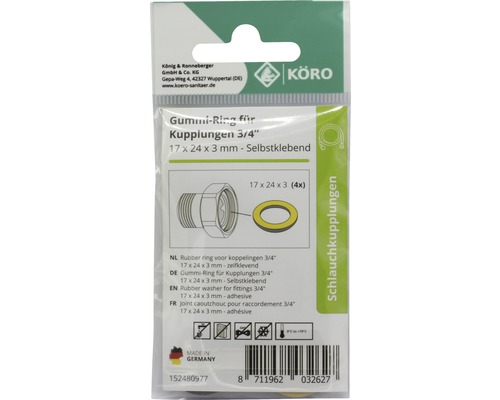 Gummiring für Kupplungen 3/4 Zoll, selbstklebend