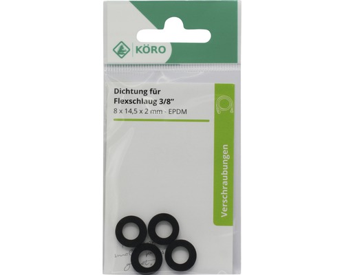 Körö Dichtung für Flexschlauch 3/8 Zoll, 8 x 14,5 x 2 Millimeter, EPDM