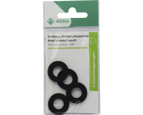 KÖRO Dichtung für Waschmaschine Anschlussschlauch, 12 x 24 x 2 Millimeter - 3/4 Zoll