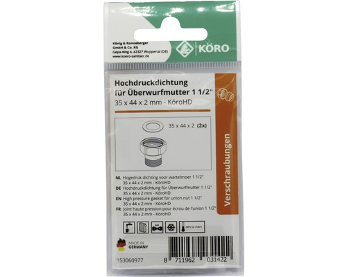 Joint haute pression pour écrou d''union 1 1/2 pouce, 35 x 44 x 2 millimètres