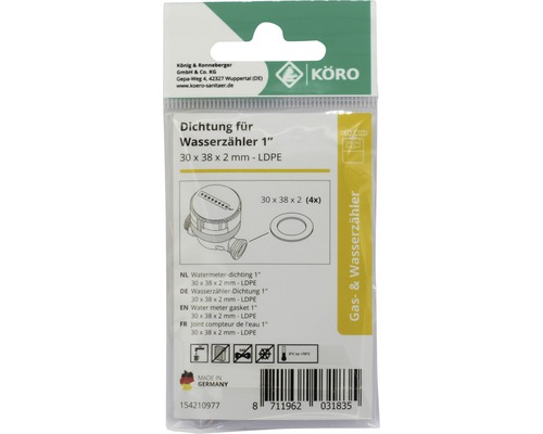 Wasserzähler Dichtung 1 Zoll, 30 x 38 x 2 Millimeter, LDPE
