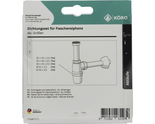 Kit de joints pour siphon de bouteille, différentes tailles