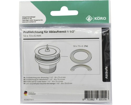 Joint profilé pour bonde de vidange 1 1/2 pouce