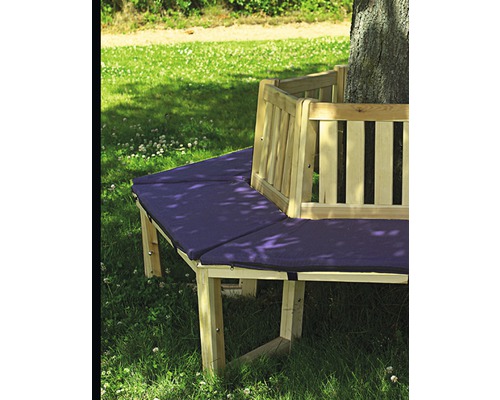 Galette d'assise pour banc pour contour d'arbre 180° 100 x 43 cm coton bleu