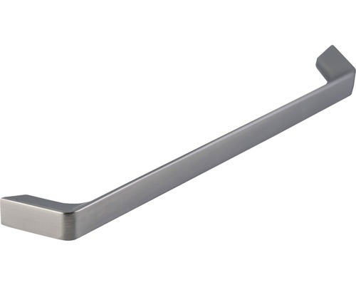 Poignée de meuble étrier métal/zamac finition acier inoxydable 172x13x26 mm, distance entre les trous 160 mm