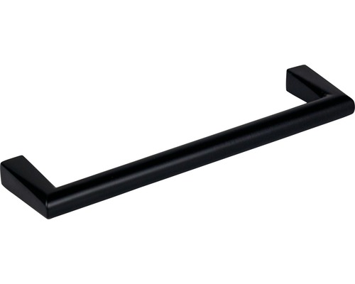 Poignée de meuble à barre aluminium noir mat 138x10x34 mm, distance entre les trous 128 mm