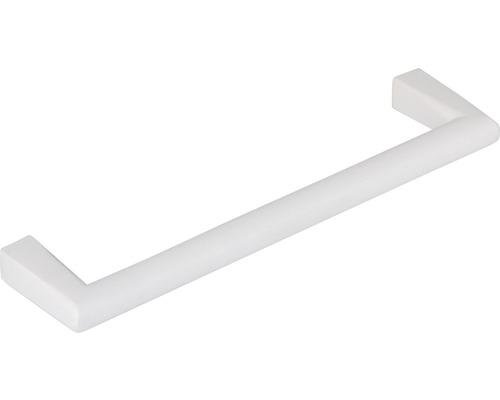 Poignée de meuble à barre aluminium blanc mat 138x10x34 mm, distance entre les trous 128 mm