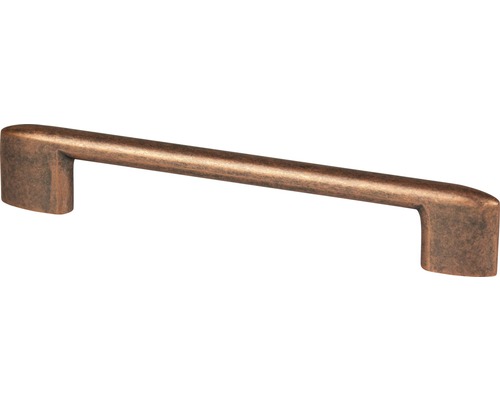 Poignée de meuble à barre aluminium cuivre antique 170x10x30 mm, distance entre les trous 128 mm