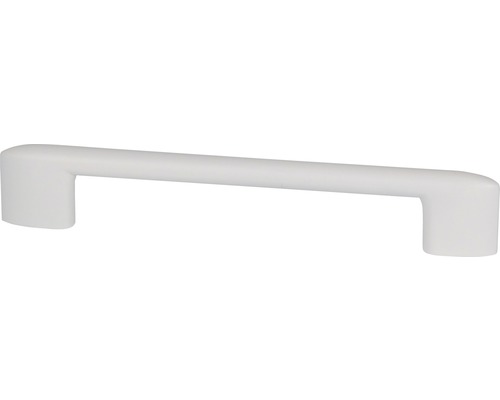 Poignée de meuble à barre aluminium blanc mat 170x10x30 mm, distance entre les trous 128 mm