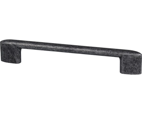 Poignée de meuble à barre aluminium nickel antique 170x10x30 mm, distance entre les trous 128 mm