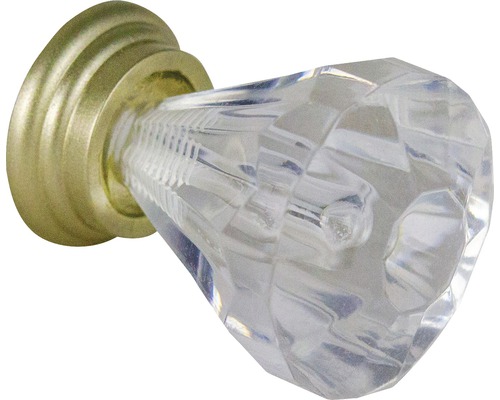 Möbelknopf Kunststoff transparent nickel matt ⌀xH 19x25 mm