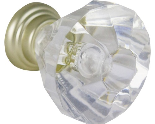 Möbelknopf Kunststoff transparent nickel matt ⌀xH 31x35 mm