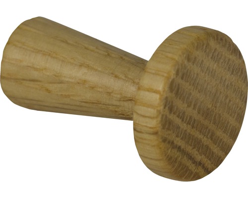 Möbelknopf Garderobenhaken Holz eiche natur geölt ⌀xH 27x40 mm