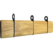 Portemanteau rabattable 3 crochets en bois et métal noir 270x89x32 jusqu'à 98 mm-thumb-0