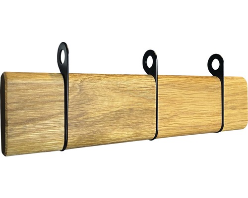 Portemanteau rabattable 3 crochets en bois et métal noir 270x89x32 jusqu'à 98 mm-0
