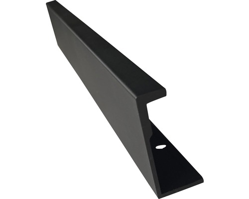 Poignée de meuble profilée alu noir 250x39x18 mm distance entre les trous 192 mm Profilé d''angle métallique avec trou de fixation