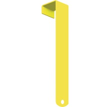 Équerre métallique jaune avec trou de fixation