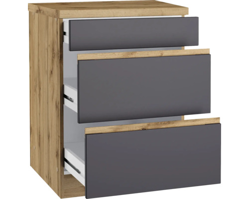 Kommode mit drei Schubladen im Holzdekor