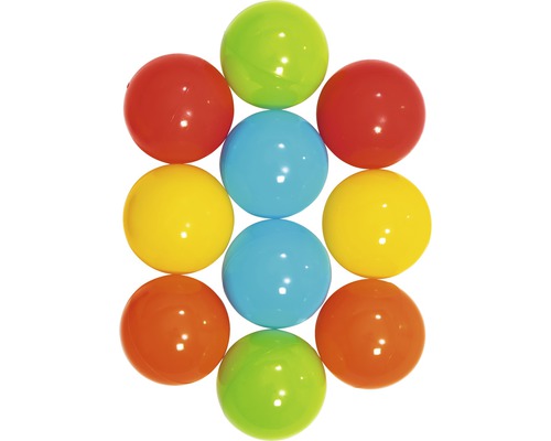 Mehrfarbige Bälle für Kinder, aus Kunststoff.