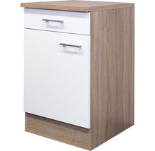 Flex Well Unterschrank mit Schublade und Drehtür Samoa BxTxH 50 x 60 x 85 cm weiß matt zerlegt Anschlag reversibel 00007530