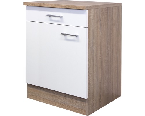 Meuble bas Flexwell Samoa largeur 60 cm blanc-0