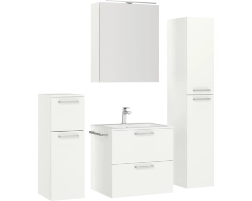 Badezimmer Set mit Waschtisch, Spiegelschrank und Hochschrank für Badezimmer
