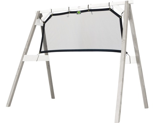 Schaukelgestell aus Holz mit Netz