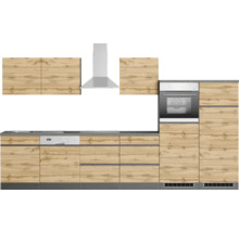 Küchenzeile mit Spülmaschine, Backofen und Dunstabzugshaube