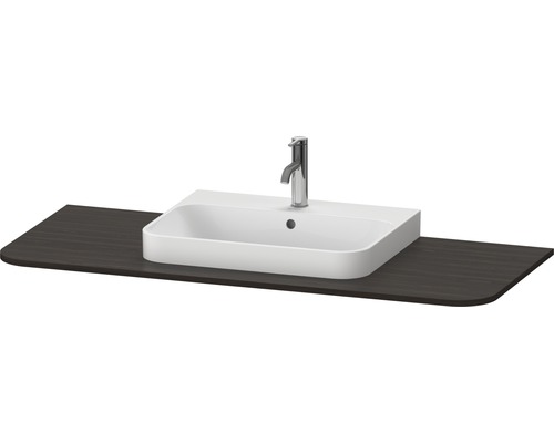Konsole DURAVIT Happy D.2 Plus 1300 x 550 mm Nussbaum gebürstet HP031KM6969 Waschtisch mit Waschtischplatte und Armatur