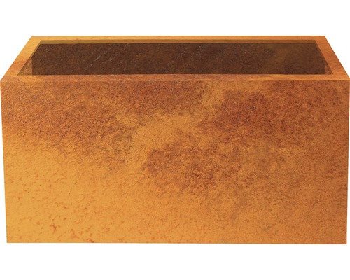 Bac à plantes Palatino Lotte acier Corten 100 x 40 x 50 cm rouille Jardinière rectangulaire pour le jardin