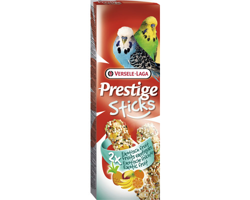 Friandises pour oiseaux VERSELE-LAGA Prestige bâtonnets avec fruits exotiques 2 x 30 g pour perruches