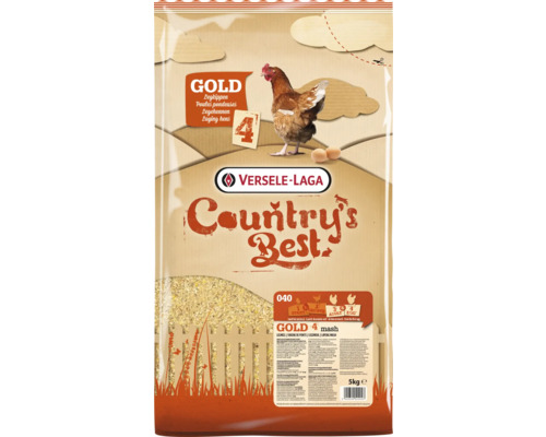 Nourriture pour volailles VERSELE-LAGA Country's Best GOLD 4 Mash 5kg farine de ponte pour poules pondeuses à partir de 18 semaines env., nourriture pour poules