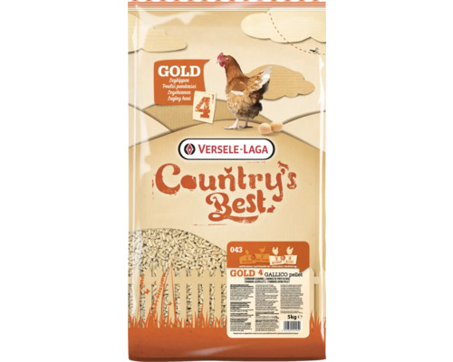 Nourriture pour volailles VERSELE-LAGA Country's Best GOLD 4 GALLICO pellet 5kg pellets pour poules pondeuses à partir de 18 semaines env., nourriture pour poules