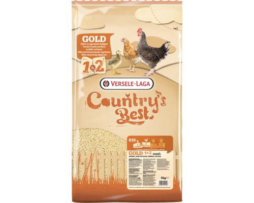 Nourriture pour volailles VERSELE-LAGA Country's Best GOLD 1 et 2 Mash 5kg farine pour poussins, nourriture de démarrage et de croissance pour poules pondeuses