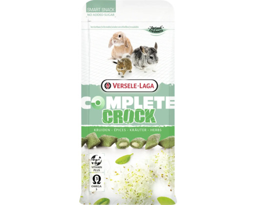 Friandise VERSELE-LAGA Complete Crock Herbs 50 g enveloppe croustillante avec crème d'herbes à l'intérieur pour lapins, dègues, chinchillas dans un sachet fraîcheur
