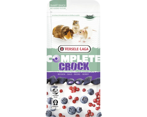 En-cas VERSELE-LAGA Complete Crock Berry 50 g enveloppe croustillante avec crème de baies à l'intérieur pour cobayes, rats, souris, gerbilles dans un sachet fraîcheur