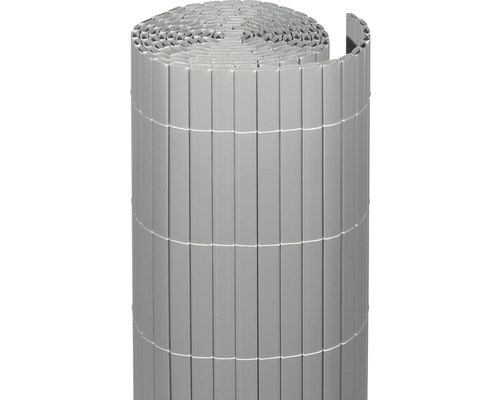 Sichtschutzmatte videx Rügen PVC 300 x 180 cm aluminium Graue Sichtschutzrollo aus Kunststoff für den Garten