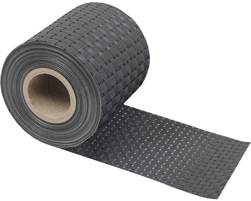 Bandes occultantes rotin 19 x 3500 cm gris titane Rouleau de bandes d''intimité avec motif tressé